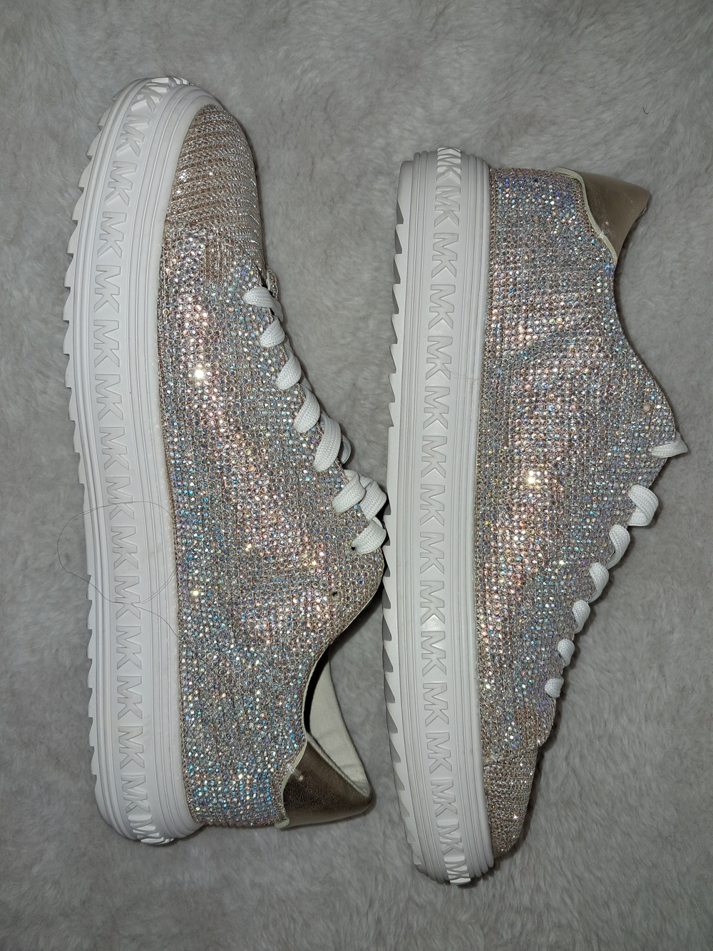 Michael Kors Bling Rhinestone Gold Women's Grove Sneakers NWT 8 - Picture 4 of 14